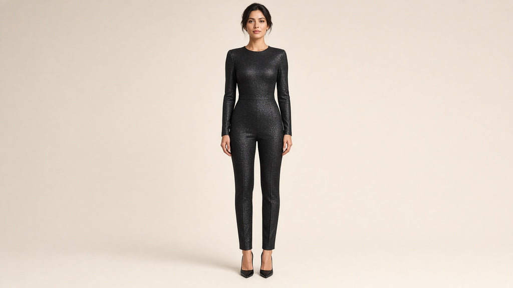 Metallic Knit Slim Jumpsuit