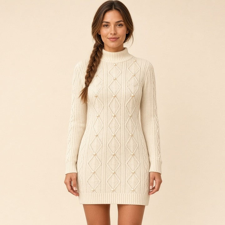 Long Dress Sweater Bead Sleeve Sheath, photo 7 of 11