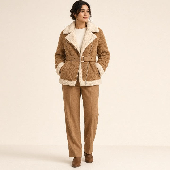 Lamb Wool Warm Coat Motorcycle Clothing Women