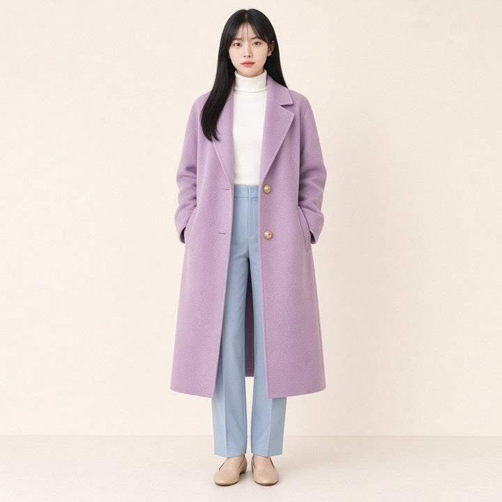 Light Luxury Thick Rabbit Fur Silk Double-faced Woolen Goods Coat