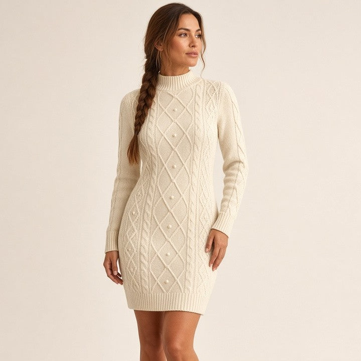 Long Dress Sweater Bead Sleeve Sheath, photo 8 of 11