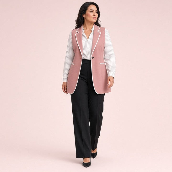 Plus Size Women's Clothing 2023 Autumn New Suit Vest Female Fat Sister Looks Thin Slim Body Covering Jacket Professional Vest