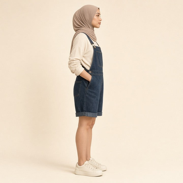 Women's Overalls Strap Denim Shorts One-piece