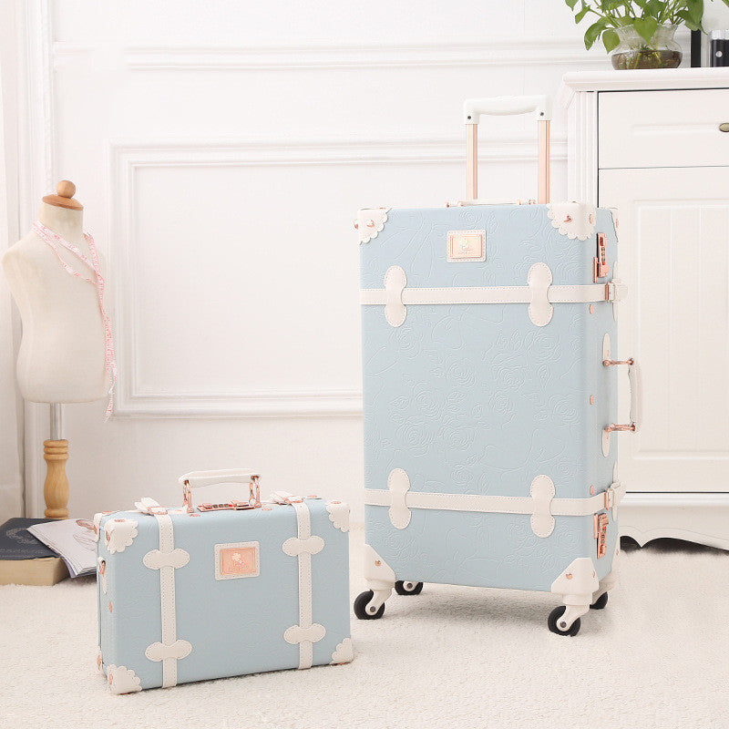 Valise à roulettes rétro pour femme