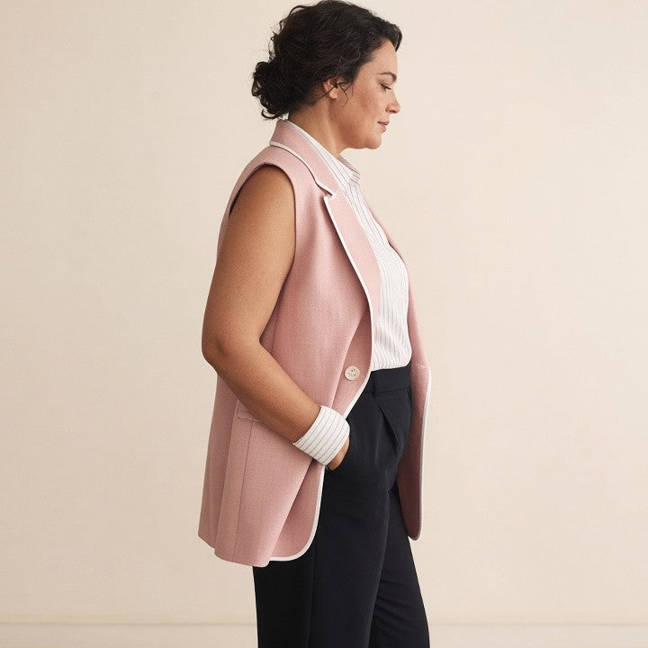 Plus Size Women's Clothing 2023 Autumn New Suit Vest Female Fat Sister Looks Thin Slim Body Covering Jacket Professional Vest