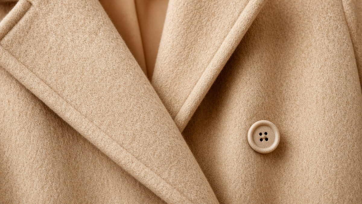 Women's Solid-color Mid-length Wool Coat With A Single-breasted Design