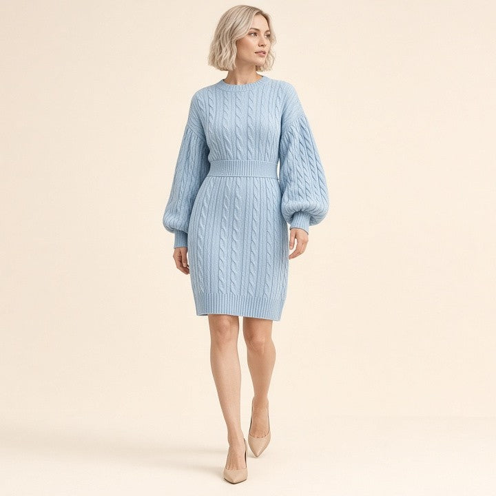 Casual Twisted Waist-cinching Bodycon Dress With A Sweater Dress Base