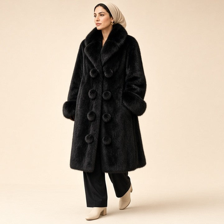 New Women's Long-Sleeved Fleece Coat