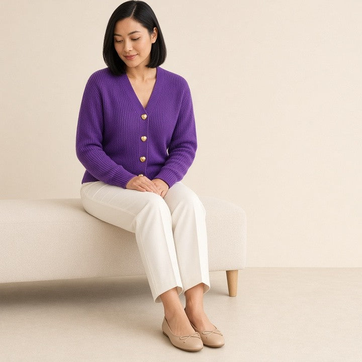 V-neck Knitted Sweater with Love Cardigan, photo 16 of 17