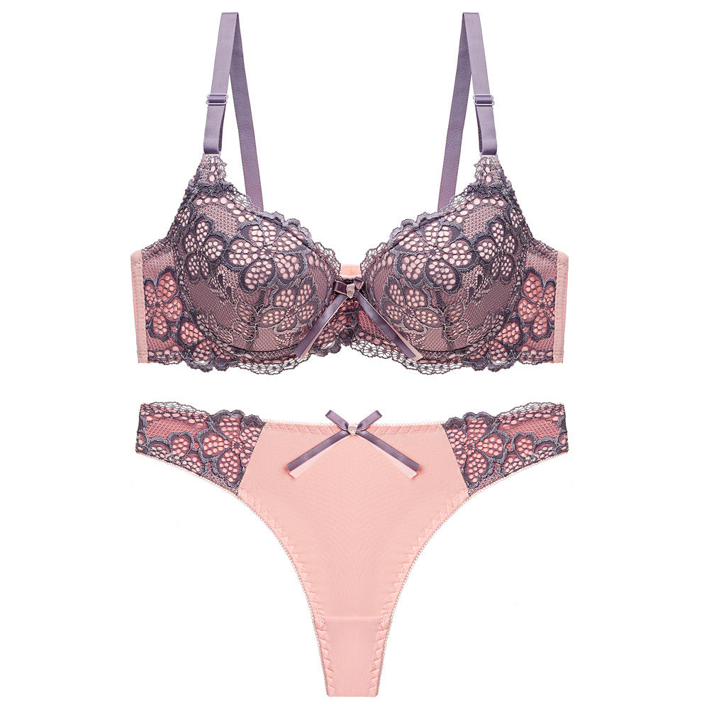 Underwear Push Up Lace Bra Adjustable Bra Set