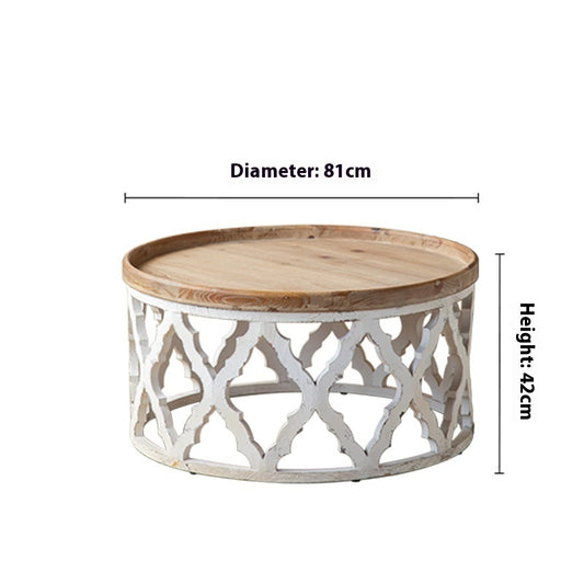 Light Luxury Solid Wood Wedding Celebration Decoration Round Table Vintage