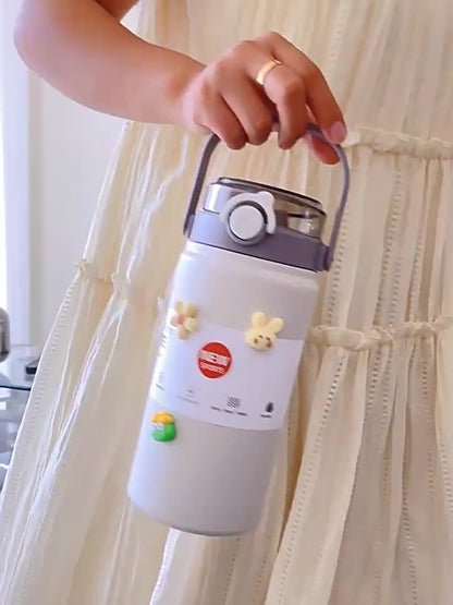 316 Stainless Steel Insulated Mug For Men And Women With Straw, Dual Purpose Drinking Cup, Large Capacity Portable Thermos