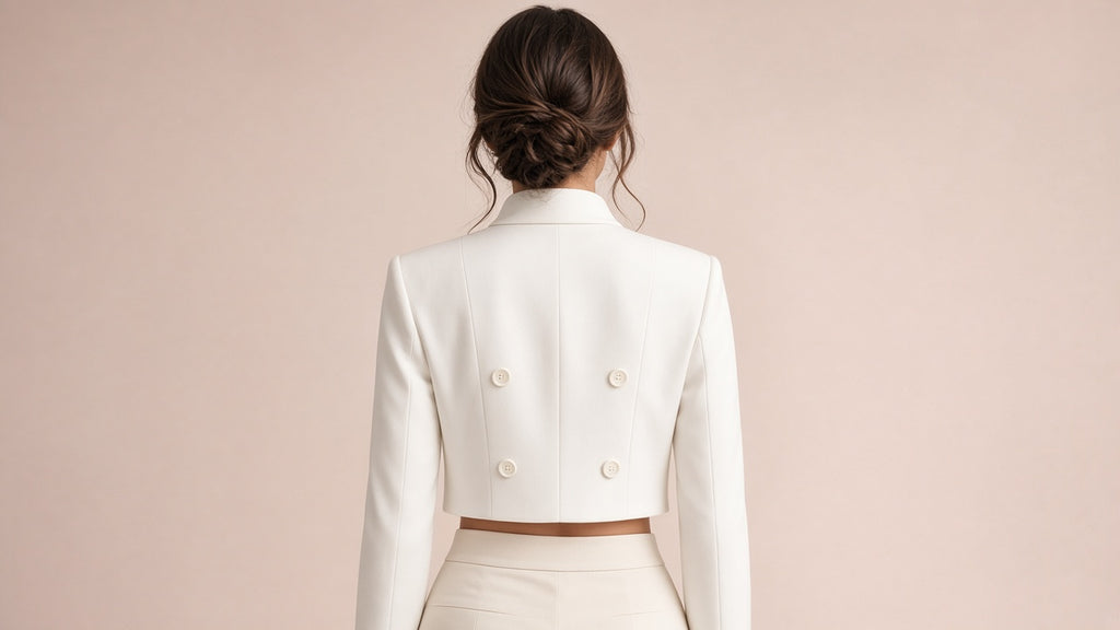 New High-end Double-breasted Cropped Blazer