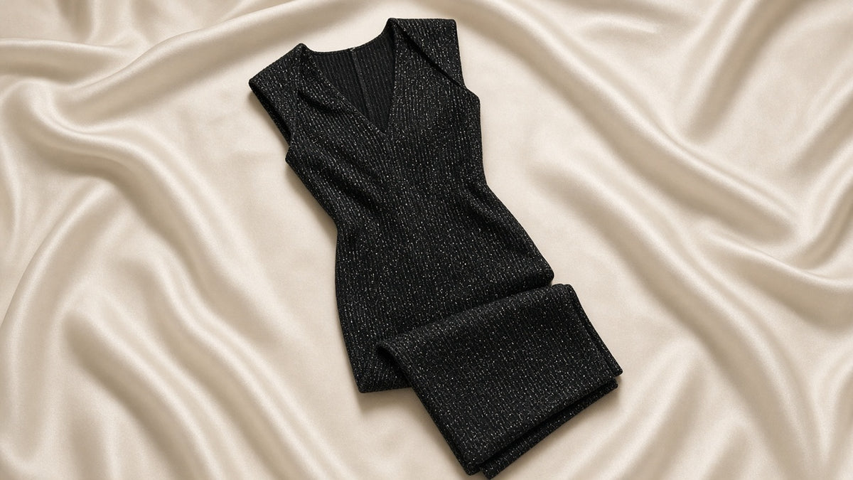 Metallic Knit Slim Jumpsuit