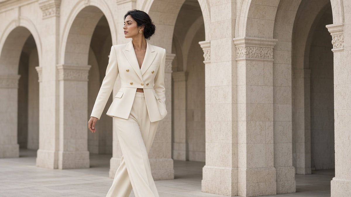 New High-end Double-breasted Cropped Blazer