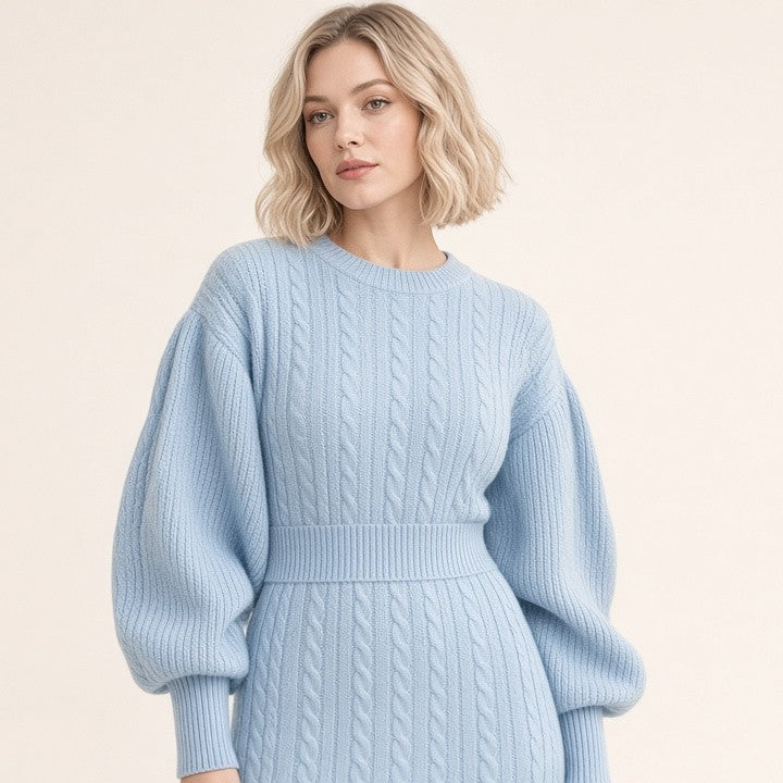 Casual Twisted Waist-cinching Bodycon Dress With A Sweater Dress Base