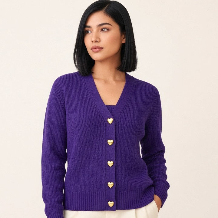 V-neck Knitted Sweater with Love Cardigan, photo 17 of 17