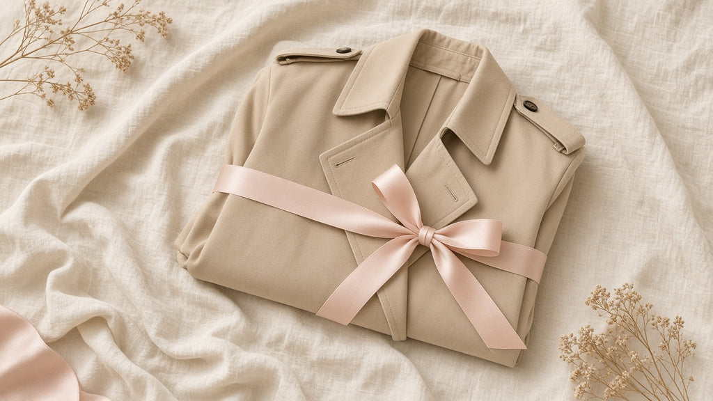 Women's Classic Trench Coat, Solid Color Long Sleeve Belted Mid-Length Jacket With Button Detail For Spring And Fall