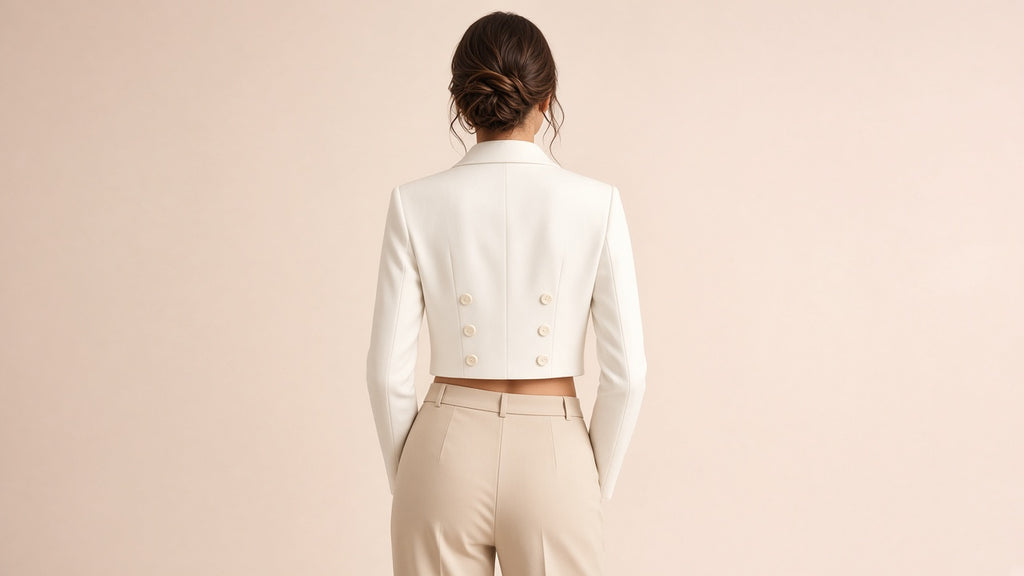 New High-end Double-breasted Cropped Blazer