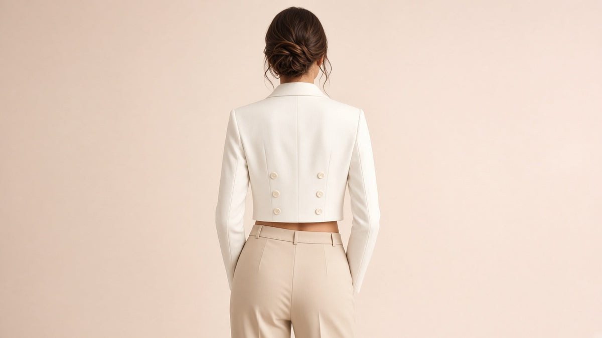 New High-end Double-breasted Cropped Blazer
