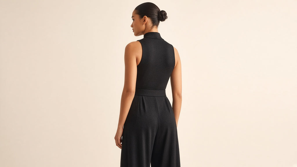Metallic Knit Slim Jumpsuit
