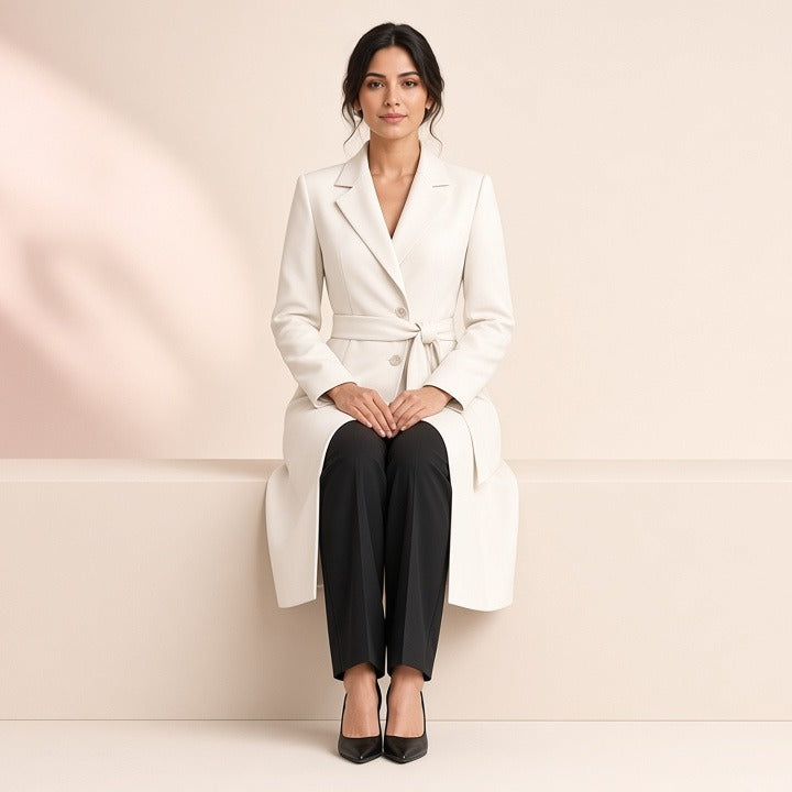 Office Lady Style Slimming Waist Trimming Coat Women's Top