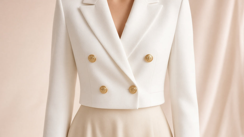 New High-end Double-breasted Cropped Blazer