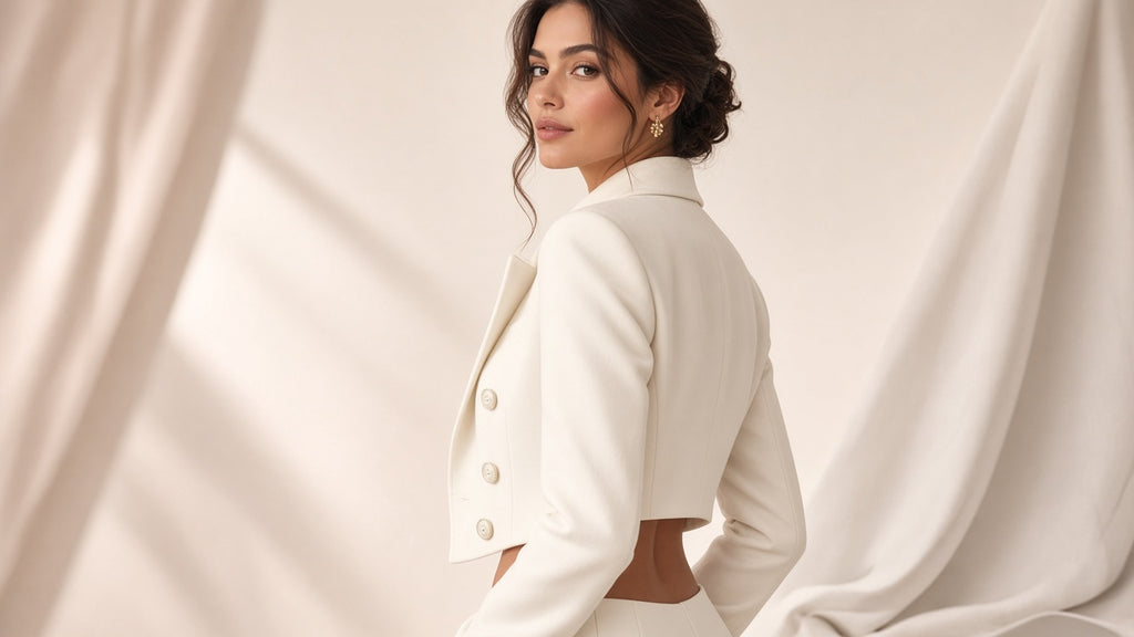 New High-end Double-breasted Cropped Blazer