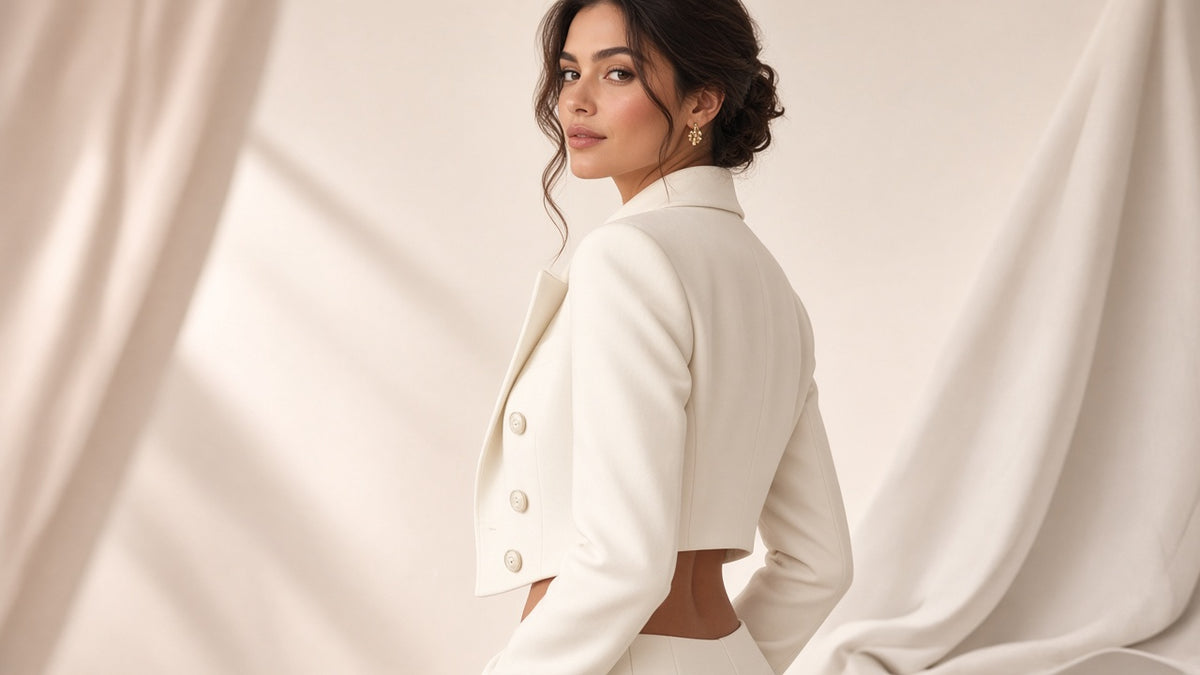 New High-end Double-breasted Cropped Blazer