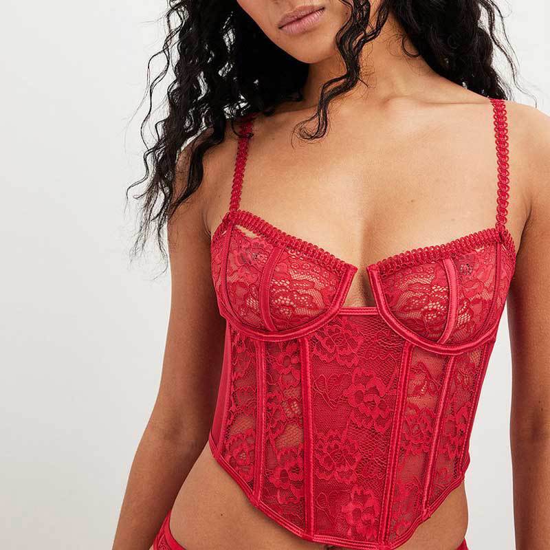 Women's Thin Lace Tight Fishbone Corset Underwear