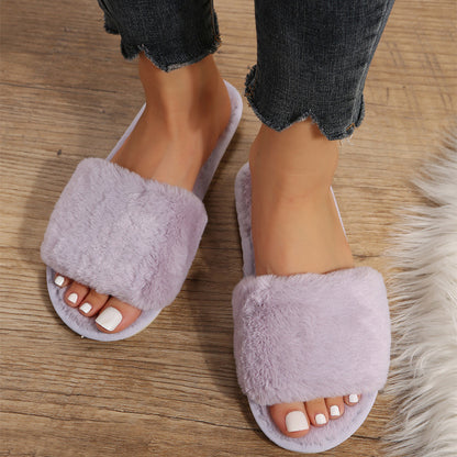 Women's Indoor Plush Flat Slippers