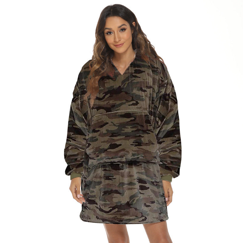 Cartoon Fruit Printed Lazy Blanket Hooded