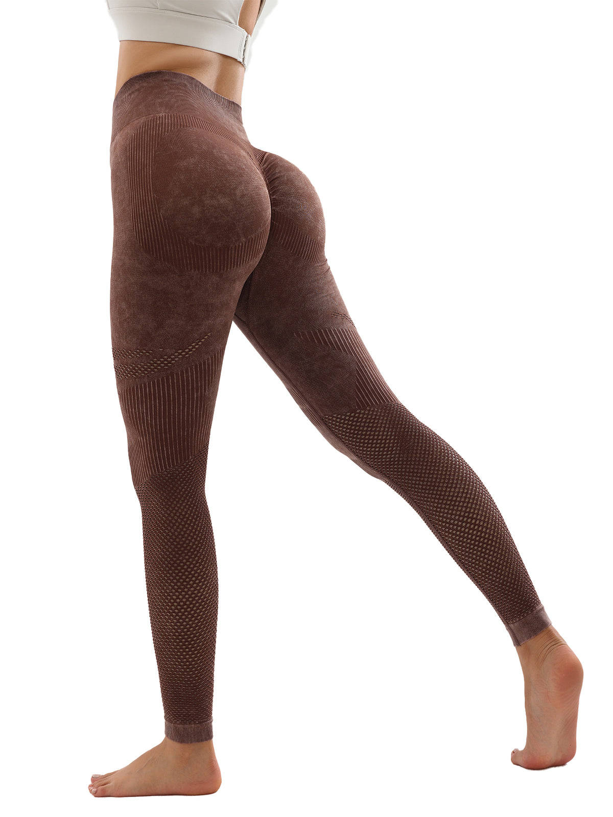 6 Pack Mesh Cut Out Leggings For Women Tights Breathable Workout Tummy Control Pants