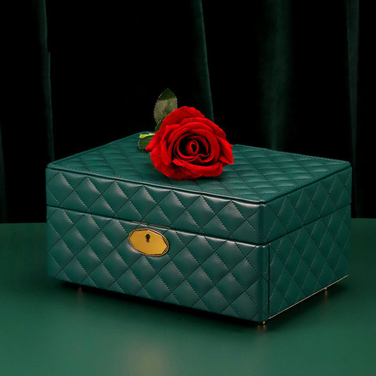 Luxury Double Layer Jewelry Storage Box Large Capacity