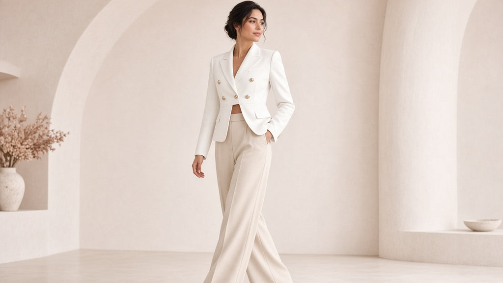 New High-end Double-breasted Cropped Blazer