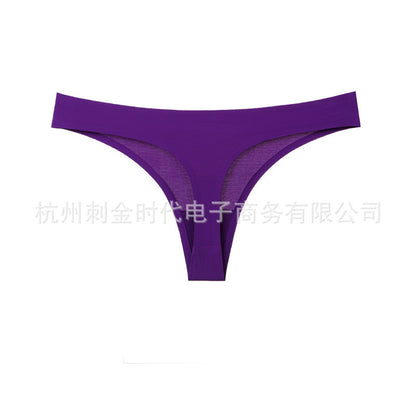 Amazon Europe and America ultra-thin seamless fitness quick-drying hip thong BIKINI one-piece sports underwear women