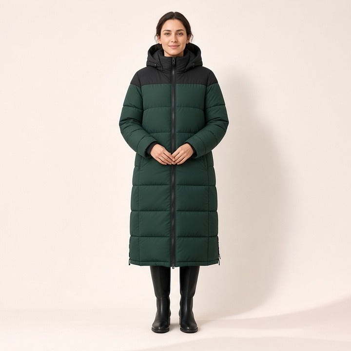 Women's Long Two-way Cotton-padded Clothes Fleece Trench Coat
