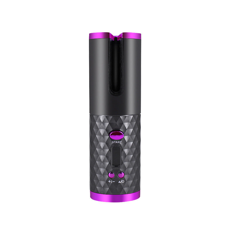 Rechargeable Automatic Hair Curling Iron in Black