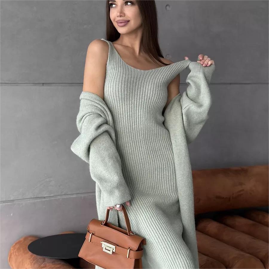 Knitted Dress Fashion Women's Wear Knitted Long Sleeve