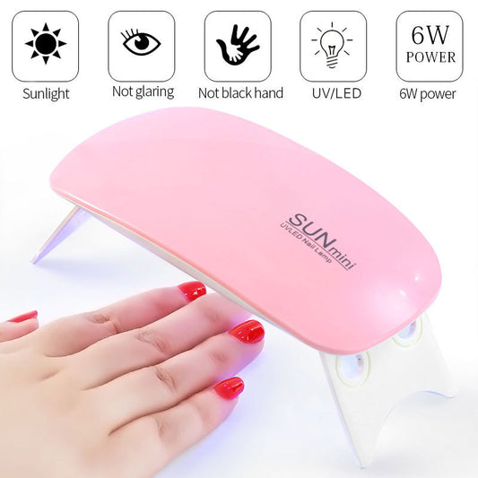 Nail art mouse light mini phototherapy machine nail polish glue dryer LED portable baking light therapy lamp wholesale