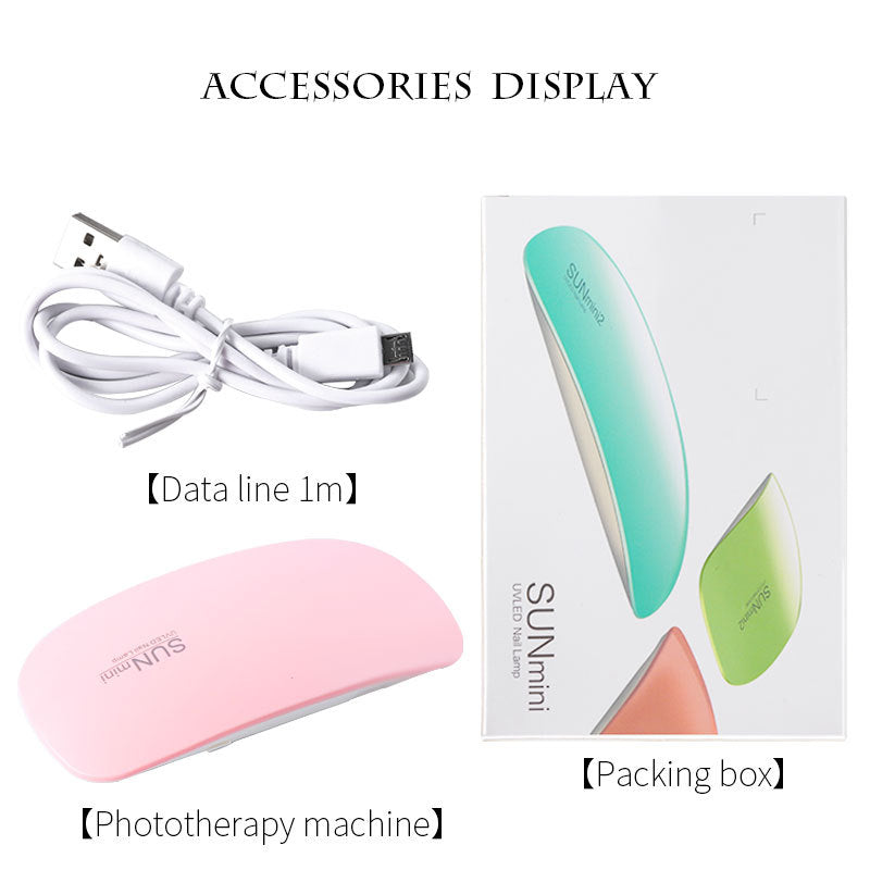 Nail art mouse light mini phototherapy machine nail polish glue dryer LED portable baking light therapy lamp wholesale