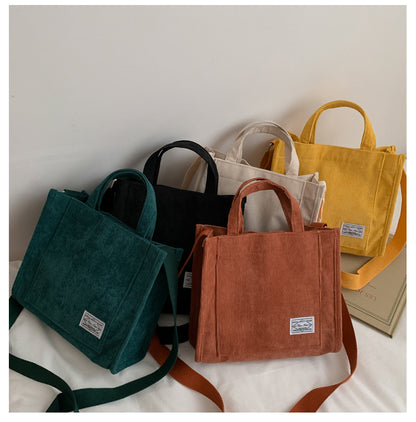 Women's bag Corduroy 2021 new small square bag Korea ins bag bag foreign trade trend handbag shoulder bag cross-border