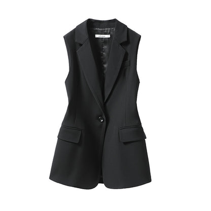 Black Suit Women's Coat Outerwear Vest