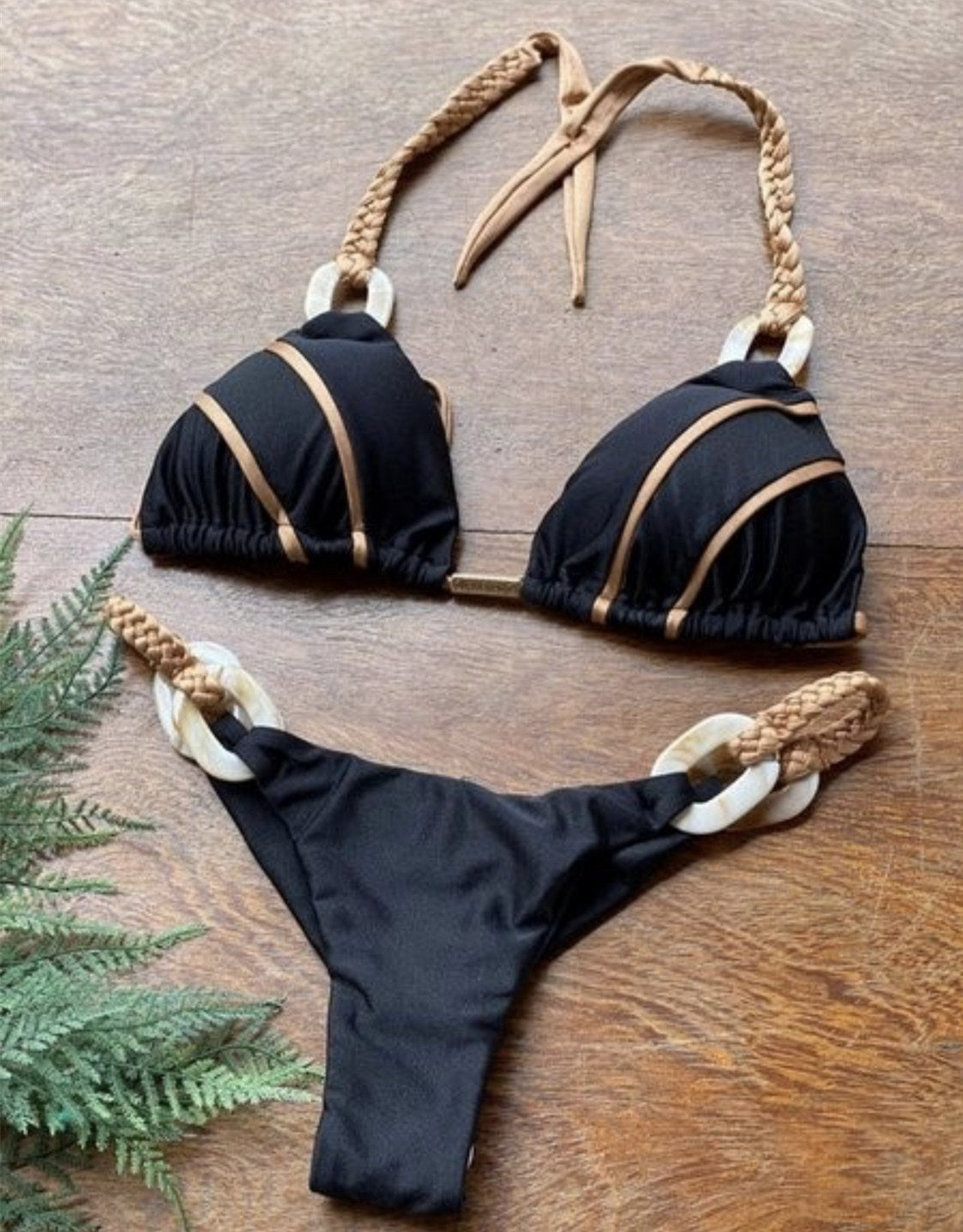 Cross-border Swimsuit 2025 New AliExpress Amazon Solid Color Strap Bikini European and American Sexy Swimwear