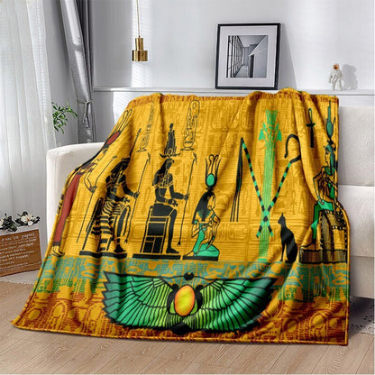 Ancient Egypt Mysterious Symbol 3D Digital Printing Flannel Nap Blanket Wholesale