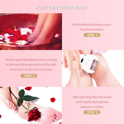 Electric rechargeable foot grinding artifact