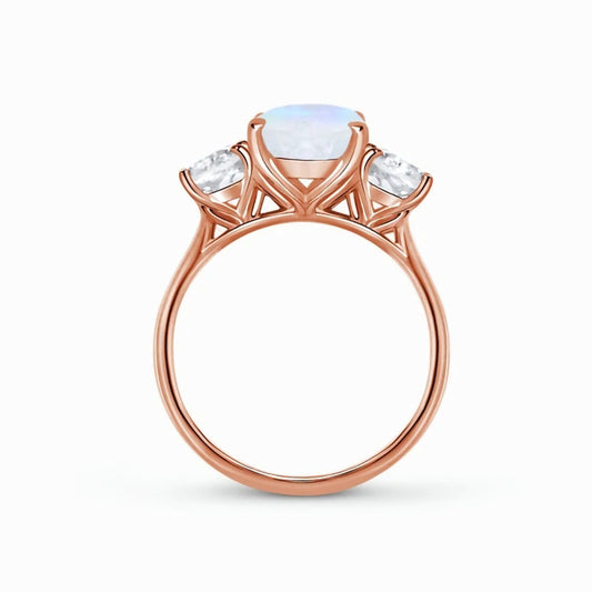 Micro Zircon Rose Gold Ring Women's Simple Light Luxury Jewelry