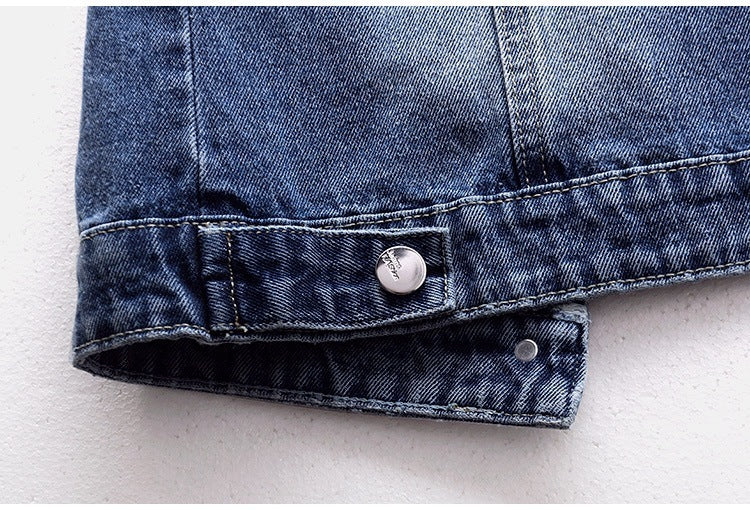 Denim Vest Women's Short Hole Beaded Sleeveless