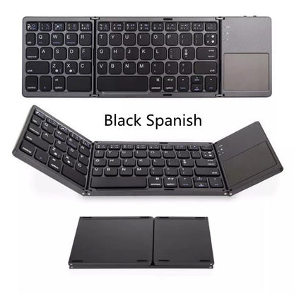 Folding Mini Keyboard Tablet Phone Computer Wireless Foldable Bluetooth Keyboard Multi-Function Button