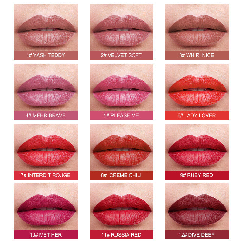 Red Tube Lipstick Series Matte Lip Balm Lasts Forever